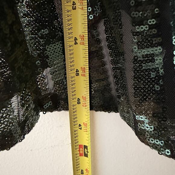 Nanette Lepore Emerald Sequin Mermaid Dress Evening Size 4 Holiday Party Evening - Picture 8 of 10